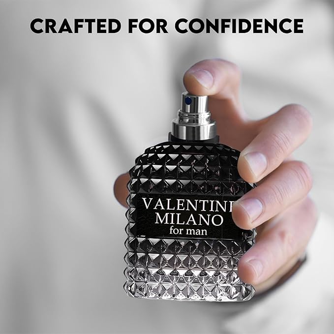 VALENTINE MILANO FOR MEN Cologne Eau de Parfum Men's Fragrance 3.4oz/100ml, Natural Spray, Long Lasting (VALENTINE MILANO - 2 PCS)