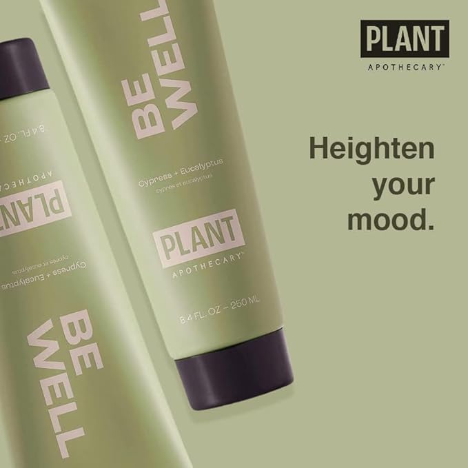 plant apothecary Be Well Sulfate Free Body Wash for Men and Women - Moisturizing Shower Gel with Essential Oils, and Vitamin E, Vitamin B5-8.4 fl oz