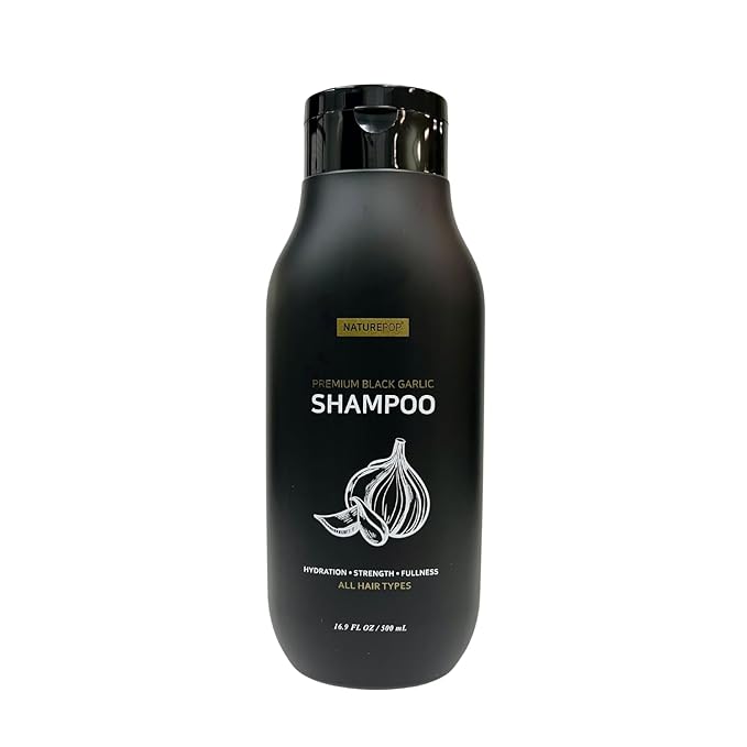 Black Garlic Hair Loss Shampoo by NATUREPOP - Prevents Hair loss, Stimulates growth - Sulfate Free Paraben Free - Ajo Negro Shampoo para la caida del cabello 16.9 fl oz/ 500 mL Made in Korea