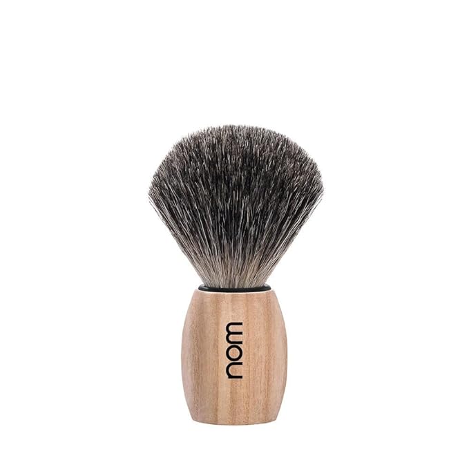 NOM OLE shaving brush | Pure Badger Shave Brush for Shaving soaps and creams | exfoliating shaving brush | Pure Ash handle
