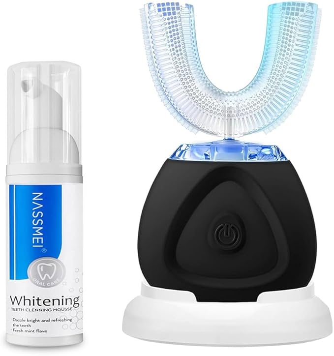 FULYA Ultrasonic Toothbrush, Automatic Toothbrush for Adult, 360° Sonic Toothbrush Waterproof, Rechargeable Electric Ultrasonic Toothbrush, Teeth whitening Brush for Home and Travel Use
