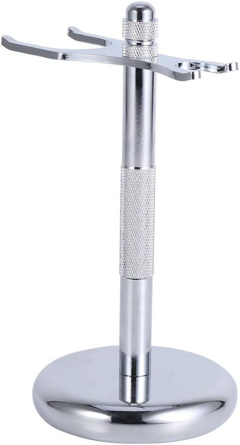 Razors Brush Stand, Heavy Duty Metal Shaving Holder, Alloy Storage Shaving Tool Stand Rack for Most Razors and Brushes (3#)