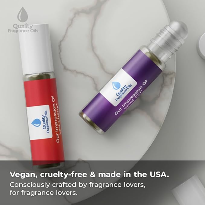 Quality Fragrance Oils' Vanilla Kisses | Long-Lasting Perfume Oil, Alcohol-Free, Strong Scent, 10ml Roll-On | Affordable Alternative to Designer Fragrances