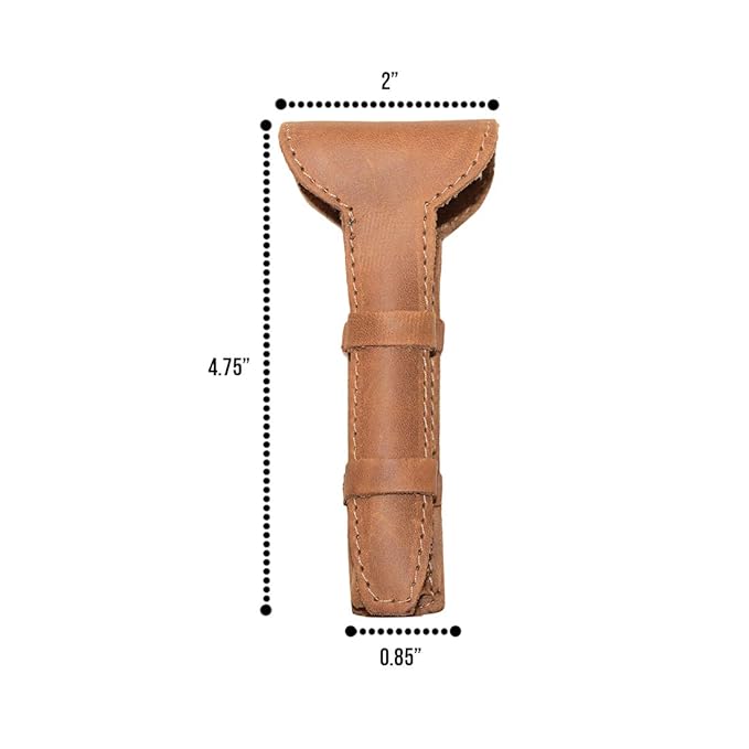 Hide & Drink, Leather Double Edge Safety Razor Protective Case, Shaving Travel Pouch, Handmade (Single Malt Mahogany)