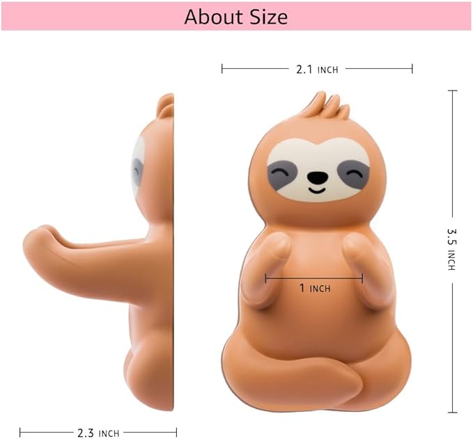 AGMDESIGN Cute Sloth Razor Holder for Shower, Women's Razor Hang in Shower, Animal Towel Hook, Funny Sloth Bathroom Decor Gifts for Men Women Wife Husband Boyfriend Girlfriend