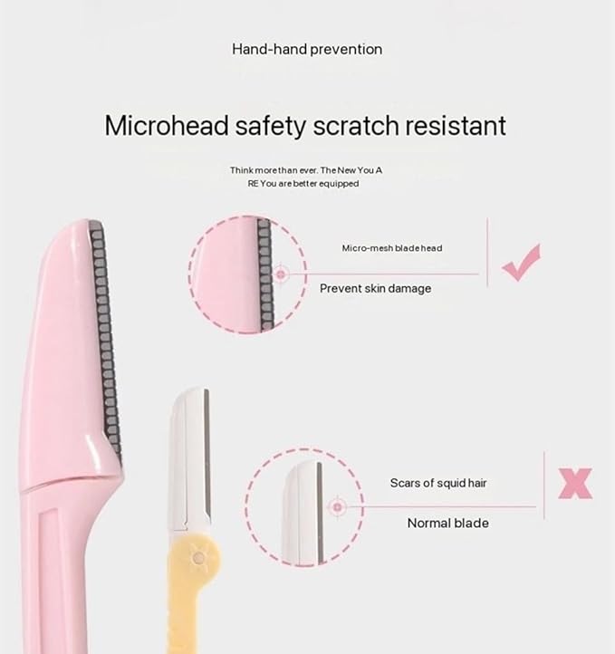 30 Pack Women's Eyebrow Razor Knife Facial Hair Shaver Folding Safety Cover Precision Trim for Fine Hair Random Color