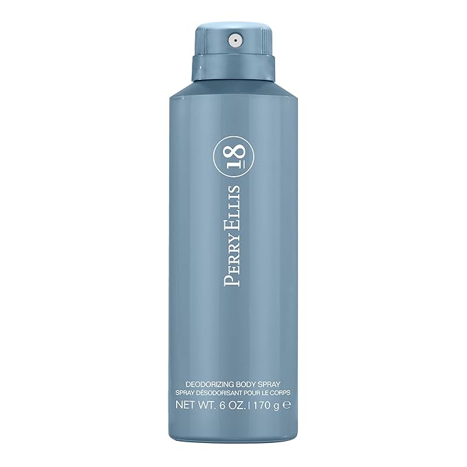 Perry Ellis 18 Body Spray for Men - Body Spray Cologne, EDT, All Over Men's & Boys Mist with Notes of Citrus, Marine, Woods & Sandalwood Fragrance - 6 fl oz