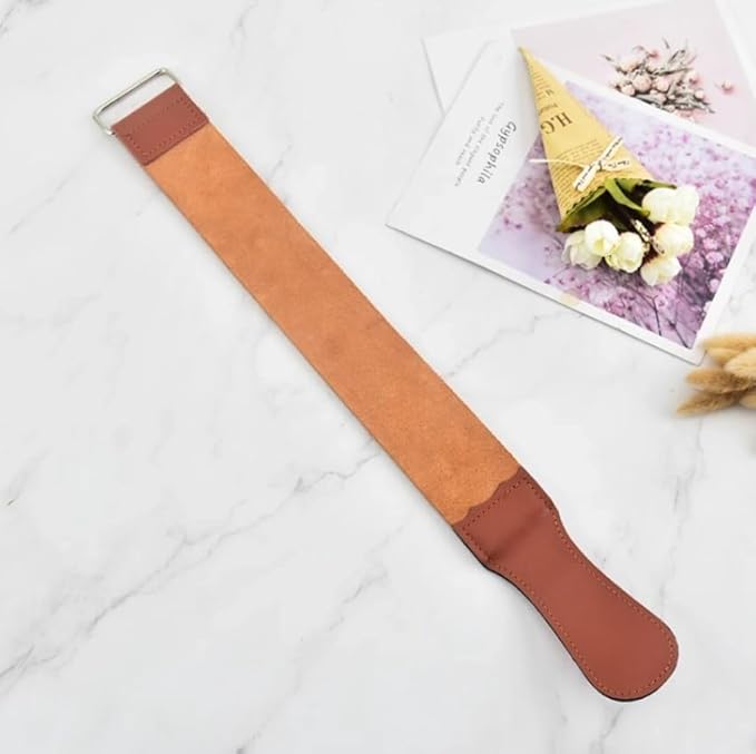 18.5 * 2 * 0.2inch Leather Strop for Knife Sharpening, Knife Strop, Stropping Leather, with Swivel Hanging Tab and Leather Handle Straight Cowhide Manual Strap