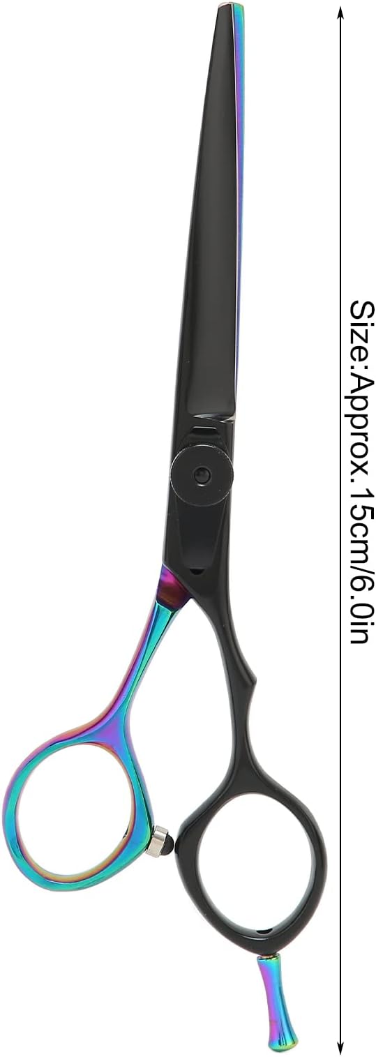 Barber Scissors Stainless Steel Hair Cutting Shears, Lightweight Ergonomic Beard and Mustache Trimming Scissors with Sharp Blades for Barbershop and Home Use (Flat Scissors: for Pets' Body and Leg
