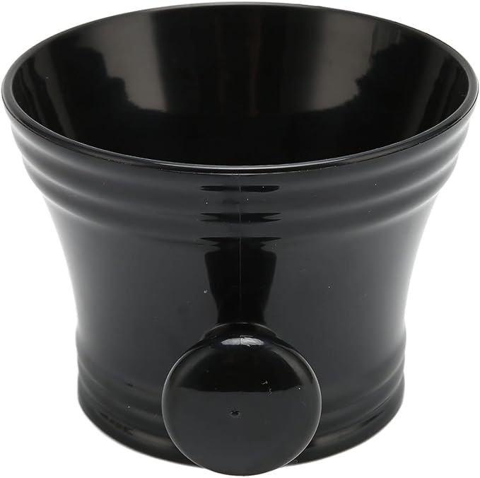 JTLB Black Plastic Large Capacity Shaving Soap Bowl with Handle, Comfortable Grip, Portable Shave Mug for Barber Home Travel, Excellent Material, Lasting Durability