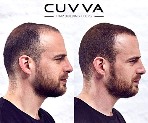 CUVVA Hair Building Fibers (30g) - Instantly Fill in Fine and Thinning Hair to Create a Thicker, Fuller Look - 14 Different Shades for Men & Women - Black