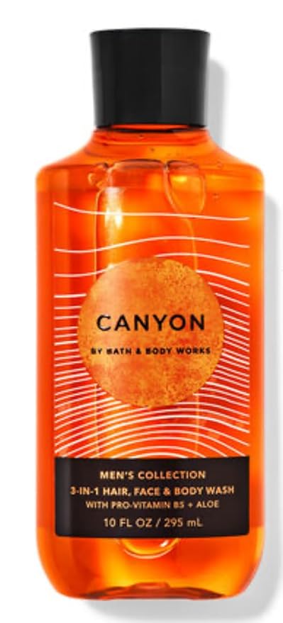 White Barn - Bath & Body Works - Men's Collection - 3 Piece Bundle - Spray - Body Cream - Shower Gel and Diamond Soap Soap (Canyon), Beige