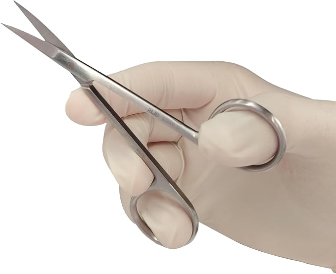 RWD IRIS-Fine Micro Scissor, 4.2 Inch Sharp Tip Curved Iris Medical Scissors, Martensitic Stainless Steel Surgical Scissors, Precision Cutting for Surgical, Dental & Lab, S12006-10