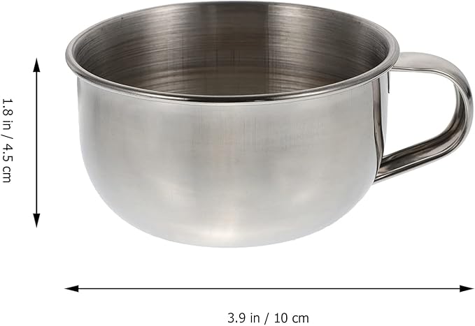 LIFKOME Stainless Steel Shaving Soap Bowl Bubbling Bowl Handle for Men Shaving Mugs Bubble Brush