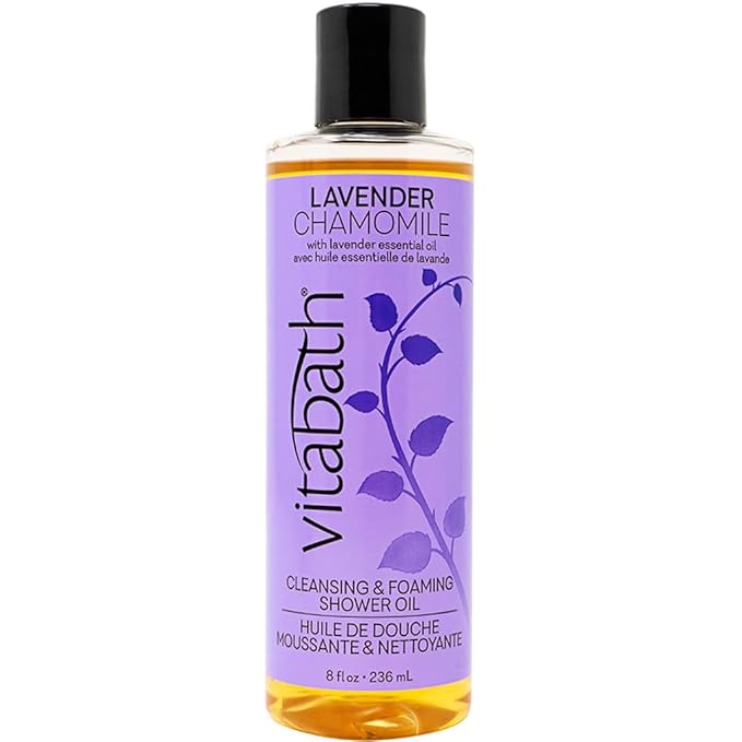 Vitabath Lavender Chamomile Cleansing & Foaming Shower Oil Nourishing Body Wash & Hydrate Daily Essential Dry Skin Quench for Women & Men - 8 fl oz