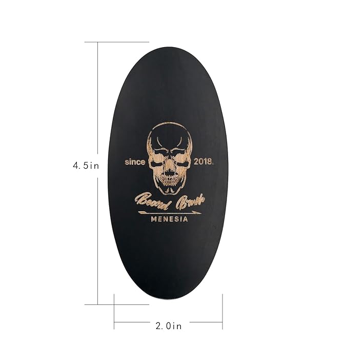 Black Boar Bristle Hair Beard Brush for Men, Pocket Travel Men's Wooden Small Soft Wood Beard Brush (Black)