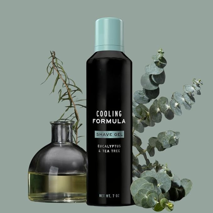 Cooling Shave Gel for Men, Eucalyptus & Tea Tree Scent, Foaming Cream, 7 oz