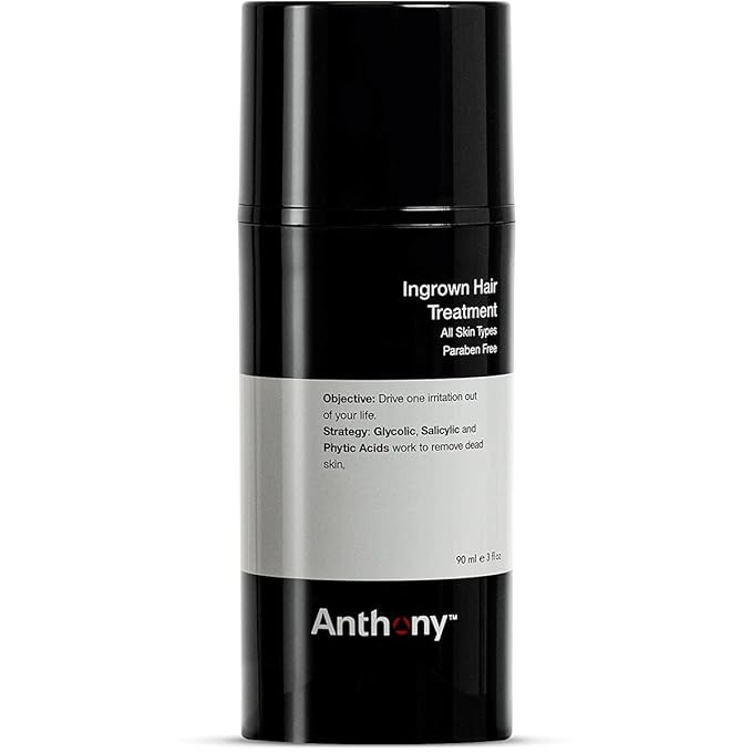 Anthony Ingrown Hair Treatment for Men Gel Solution to Calm Down Razor Burn – Scar and Redness Eliminator, Bump Removal – 3 Fl. Oz