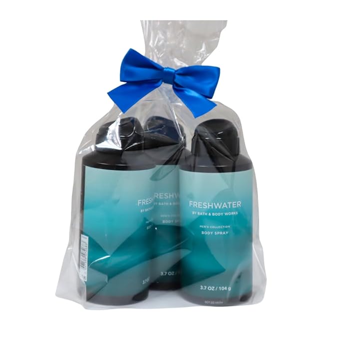 Bath & Body Works Men's Collection Deodorizing Body Spray - FRESHWATER - Gift Pack for Holiday - Lot of 3