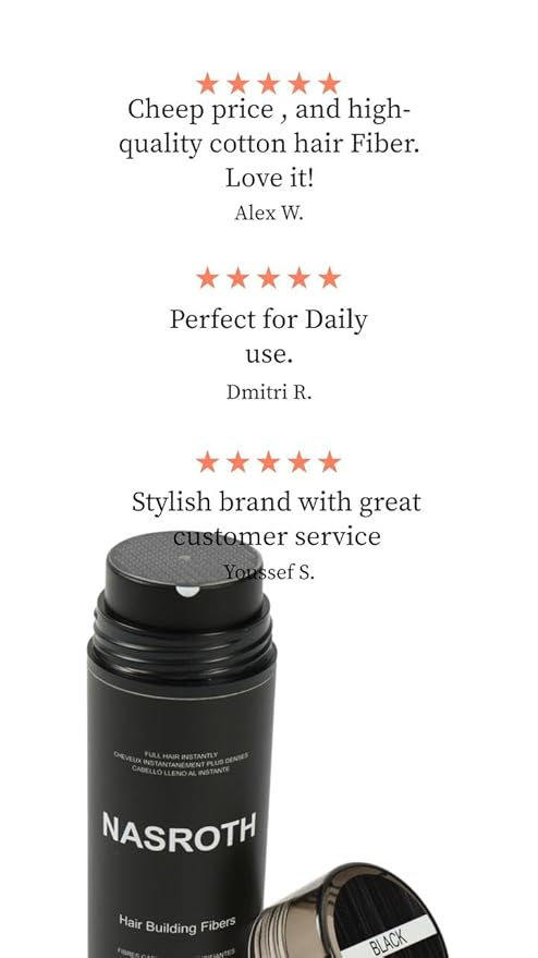 Hair Building Fibers Black 27.5g – Instant Hair Thickener for Men & Women – Conceals Thinning Hair & Bald Spots – Hair Loss Concealer Powder for Fuller, Natural-Looking Thick Hair Fiber 0.97oz