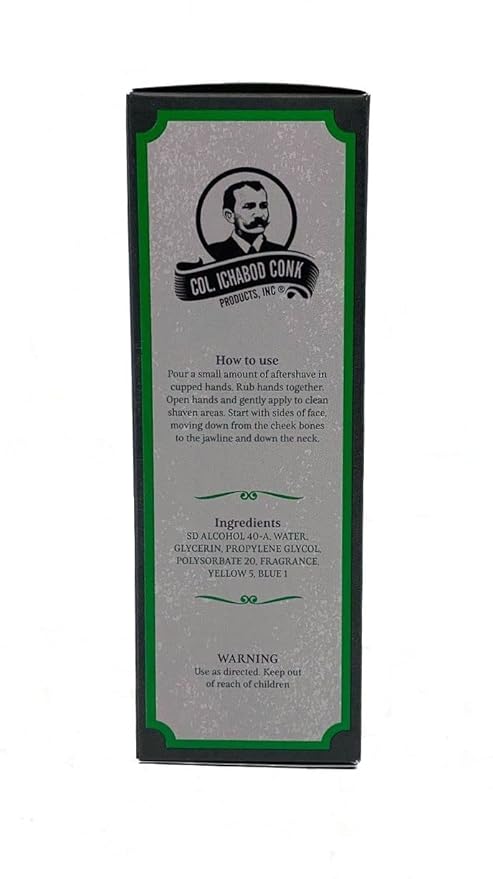 Colonel Ichabod Conk Lime After Shave Cologne 4 Fl. Oz. Glass Bottle Aftershave