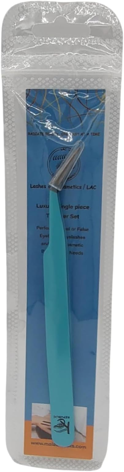 Blue Curved Professional Tweezer Great For Eyebrow, Eyelash, Facial, Ear, Nose & Ingrown Hair Remover Treatment. Make Perfect Eyebrow Shapes (Blue)