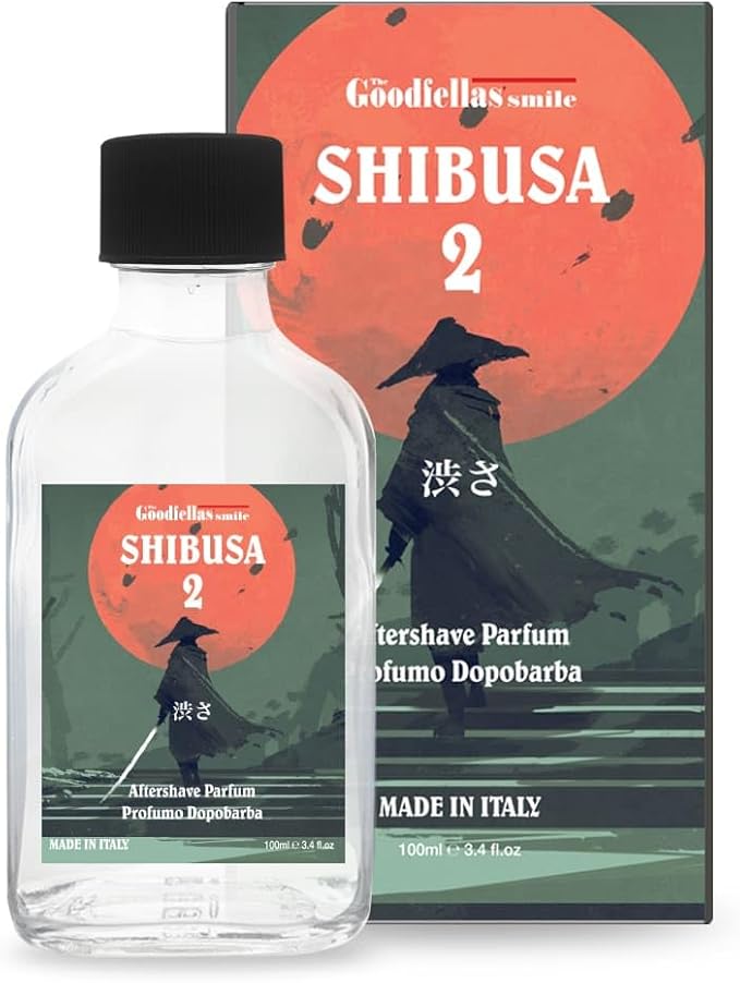 The Goodfellas' smile, SHIBUSA 2 (Almond, Peach & Ylang Ylang) Aftershave Lotion, Refreshes & Tones, 100ml, Made in Italy