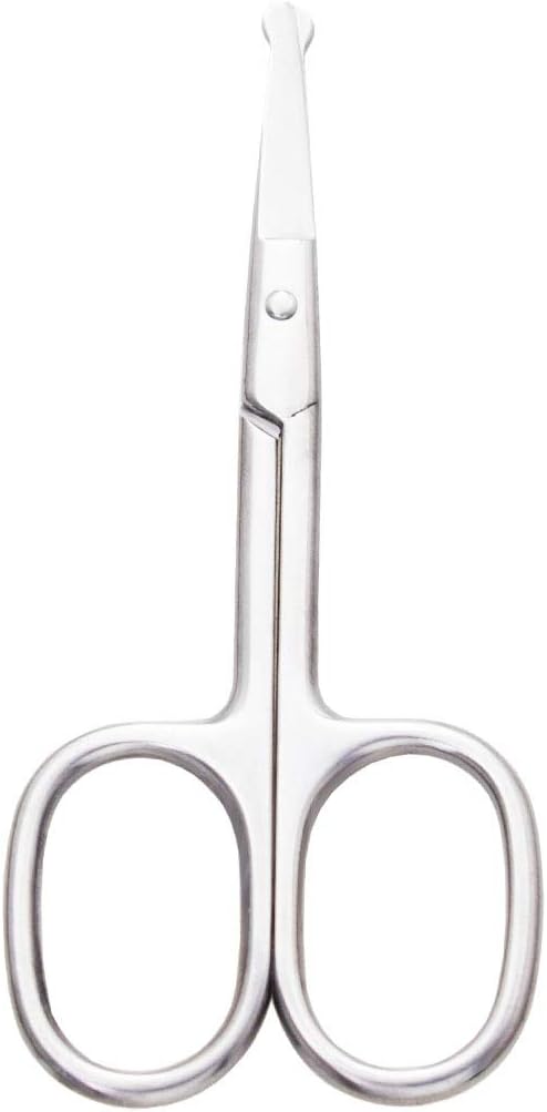 Eyebrow and Nose Hair Scissors, 3.7” Stainless Steel Professional Facial Nose Hair Trimmer Scissors for Women and Lace Wigs 2 Pieces
