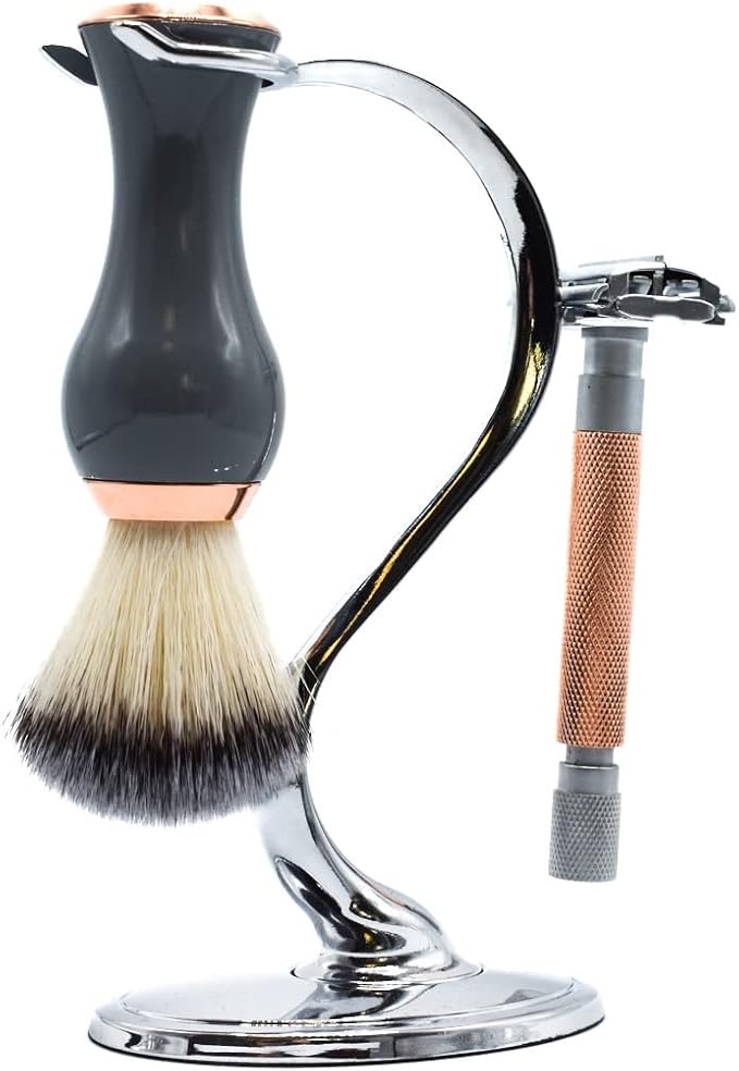 Taconic Shave's Deluxe Elegant Razor and Shaving Brush Stand - Heavyweight and Functional