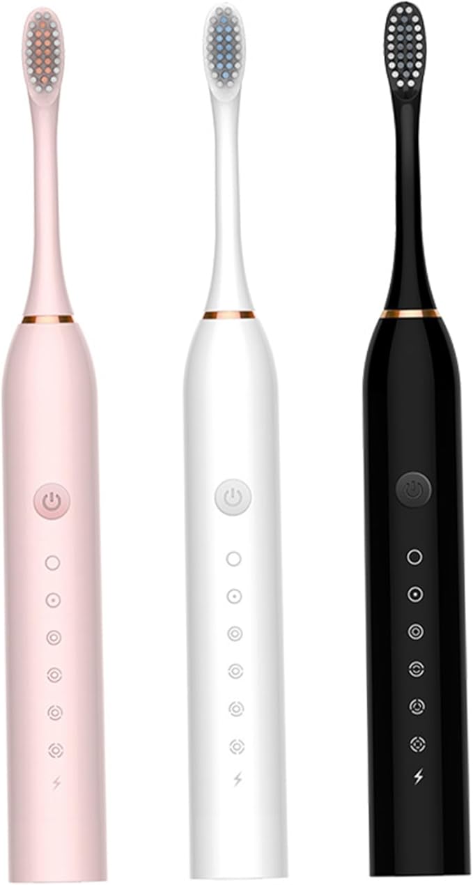 Electric Toothbrushes Adults Rechargeable Toothbrush with 4 Brush Heads and 6 Cleaning Modes Low Noise Waterproof Toothbrush Smart Timer Longer Life for Women Men Gift White