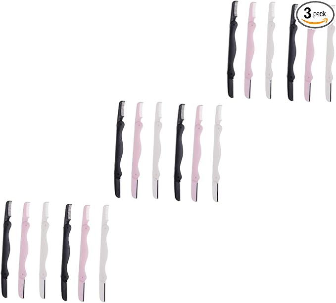 Beaupretty 18pcs Eyebrow Set Portable Double-sided Hair Trimmer Kit for Women Includes and White Black and for Precise Grooming and Safe Storage
