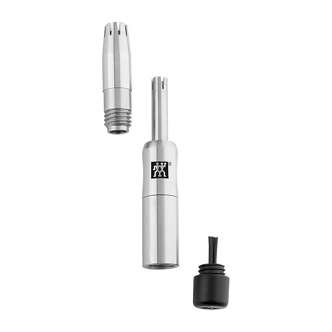 ZWILLING Nose and Ear Hair Trimmer (Travel Size, Internal, Rotating Blades, Safe to use, Hypoallergenic), Premium, Silver, 3 inch