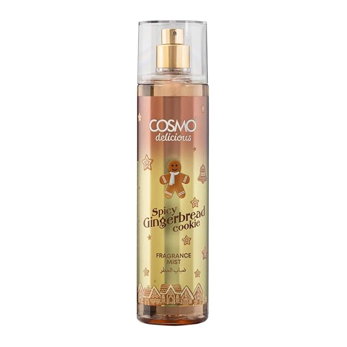Cosmo Delicious Spicy Gingerbread Cookie Fragrance Mist 150ml, Warm Cinnamon Perfumes, Nutmeg & Vanilla Scent, Festive Body Spray, Perfect For Everyday Wear, Long Lasting Perfume For Women & Men