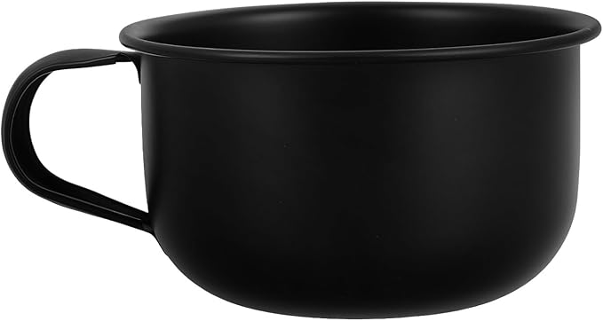 Shaving Soap Bowl for Men with Handle Alloy Shave Bowl Container Shaving Foam Cup for Facial Cleansing and Lathering Black Suitable
