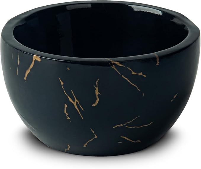 Marbled Shaving Mug - Black Resin Shave Cream & Soap Bowl - Cup