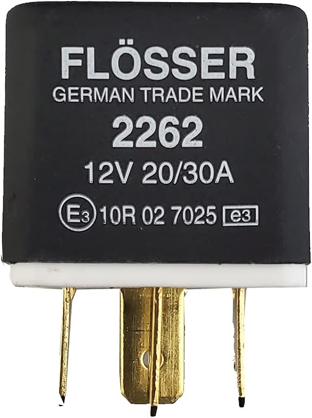 Flosser 2262 12V 20/30A Automatic DIN Rail Mount Normally Open Multi Purpose Relay
