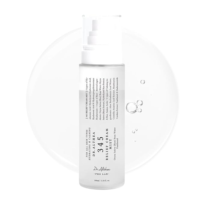 Dr.Althea 345 Relief Cream Mist | Hydrating Facial Mist with Rice Extract | Soothing Care for Sensitive Skin | Vegan Korean Skincare, 2.02 Fl Oz