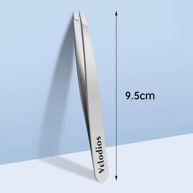 Professional Slant Tweezers for Women,Stainless Steel Eyebrow Tweezers for Eyebrows, Facial Hair,Chin Hair and Ingrown Hair Removal