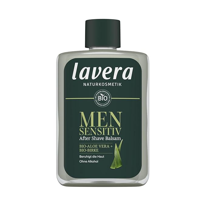 lavera Men sensitiv After Shave Balm - nourishes & refreshes - protects against burning, redness & dryness - soothes irritated skin - vegan - natural cosmetics - 100 ml'