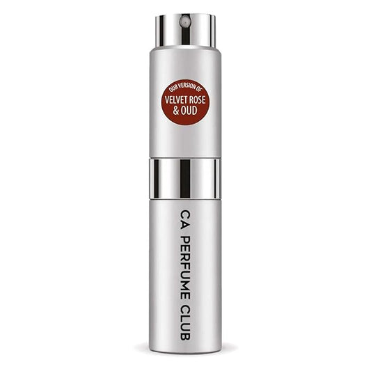 CA Perfume Impression of Velvet Rose & Oud for Men Amber Floral Scent Long Lasting Cologne for Men Eau De Parfum Travel Size Refillable Atomizer Spray 0.27 Fl Oz 8ml