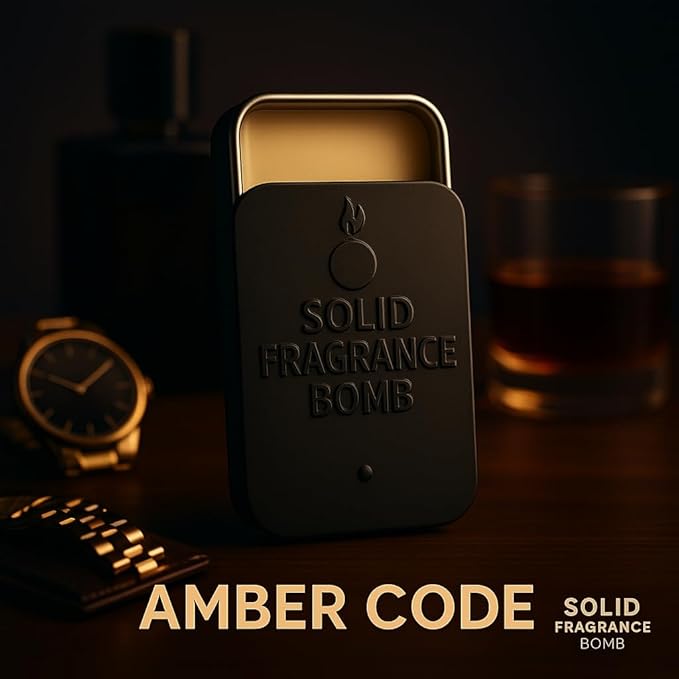 – Premium All-Natural Solid Cologne for Men & Women | Long-Lasting, TSA-Safe, Alcohol-Free, Halal, Handmade Travel Fragrance Balm (Amber Code)