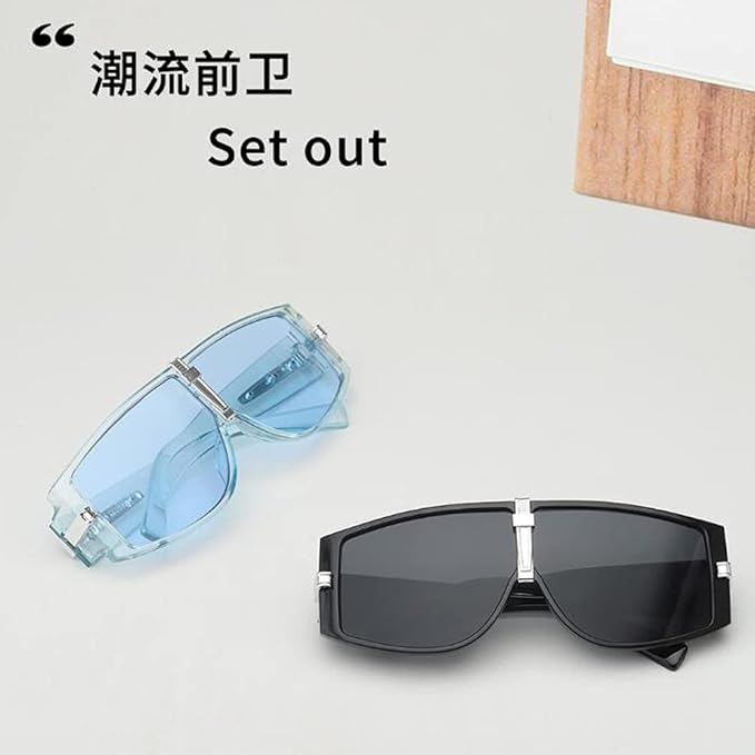 Full-enclosed wide-rim sunglasses new punk style hip-hop glasses men's UV protection sunglasses