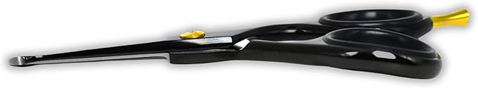 Rounded-Tip Trimming Scissors for Men – Stainless Steel High Carbon Beard, Mustache, and Ear Hair Grooming Scissor (Black-Round-Tip)