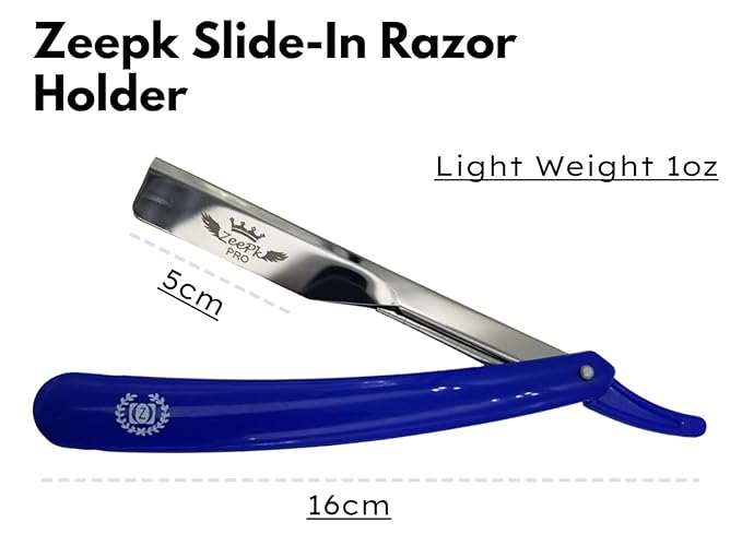 Zeepk Premium Shaving Razor para Hombre – Navaja Profesional para Barba con 10 Blades – Afeitadora Recta de Acero Inoxidable para Barberos y Uso Diario