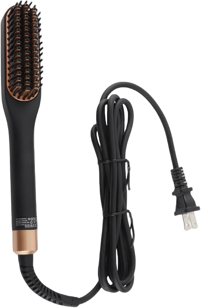Beard Straightener, Heated Hair Straightening Brush with with 3 Adjustable Temps, Electric Beard Straightening Comb, Beard Comb, Multifunctional Beard Straightener Brush Unique Gifts for Men Women