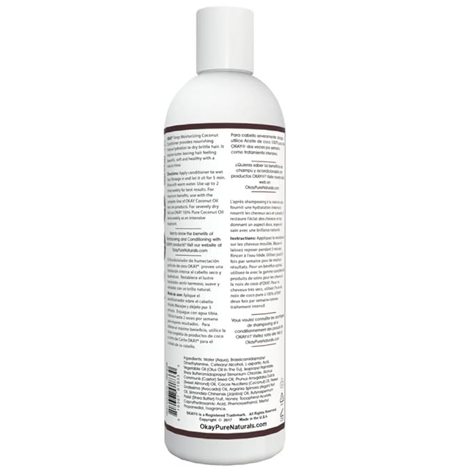 OKAY Coconut Deep Moisturizing Conditioner, 12 Fl Oz
