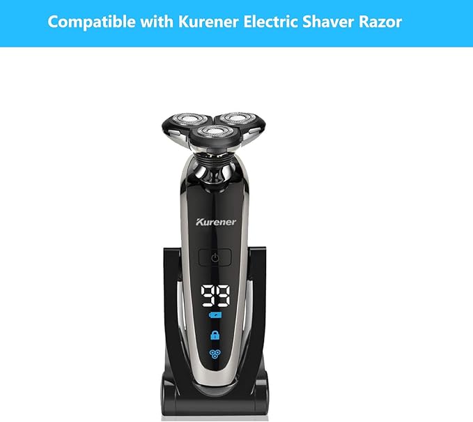 Replacement Kurener Shaver Charger USB Charging Cable Compatible with Kurener Electric Shaver Razor Charger Cord Wall Adapter