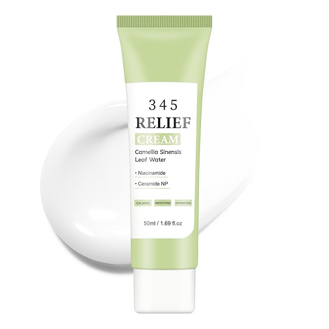 345 Relief Cream, Moisturizer for Acne Scar Recovery with PDRN Niacinamide, Face Acne Cream Treatment for Acne-Prone Scar Skin, Facial Moisturizer for All Skin Women Men - 1.69 floz
