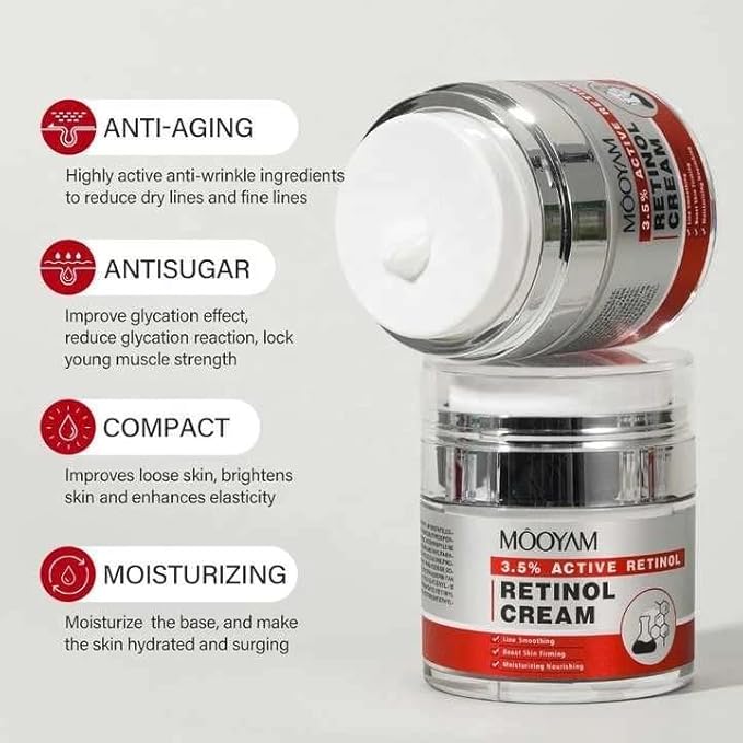 Retinol Anti Aging Face Moisturizer Creams for Face, Collagen Cream With Hyaluronic Acid, Face Lift Cream for Skin Tightening and Firming, Wrinkle Smoother for Women & Men