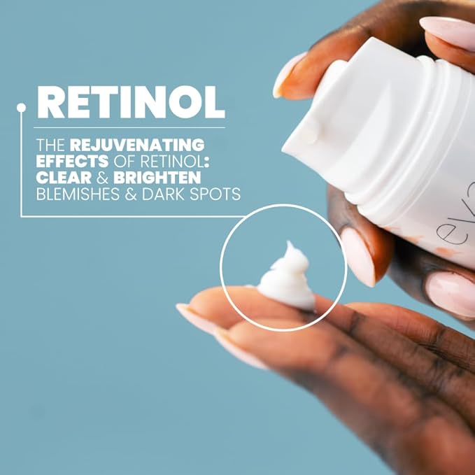 Eva Naturals Anti-Aging Retinol Cream For Face - Anti-wrinkle Retinol-Complex Moisturizer Day & Night Cream w/Hyaluronic Acid & Vitamin E For Women & Men - Reduce Fine Lines & Dark Spots - 1.7 Fl Oz
